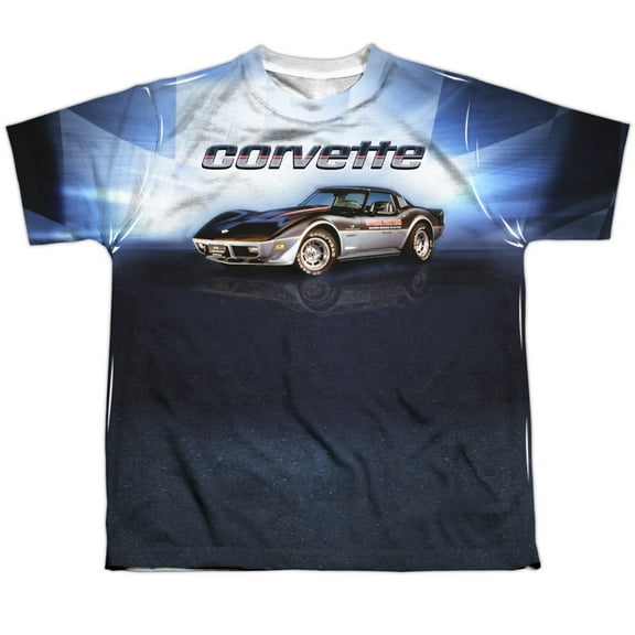 Chevrolet - Blue Vette Check Flag - Youth Short Sleeve Shirt - X-Large