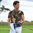 thumbnail image 3 of Fotbe Koi Fish Tranquility Pattern Men’s Golf Polo Shirt – Breathable Performance Golf Shirt with Button-Down Collar-Small, 3 of 6