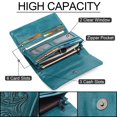 thumbnail image 3 of APHISON Womens Wallet Leather RFID Trifold Ladies Purse Embossed Clutch Card Holder Organizer Blue, 3 of 6