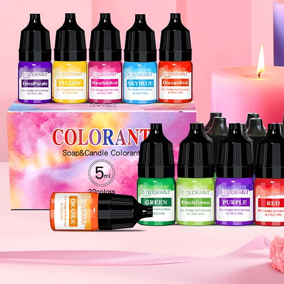 NEXIMO Colorant Candle Dye,20 Colors Liquid Oil Based Dye for Candle Wax Candle Color,20*Coloring Agent