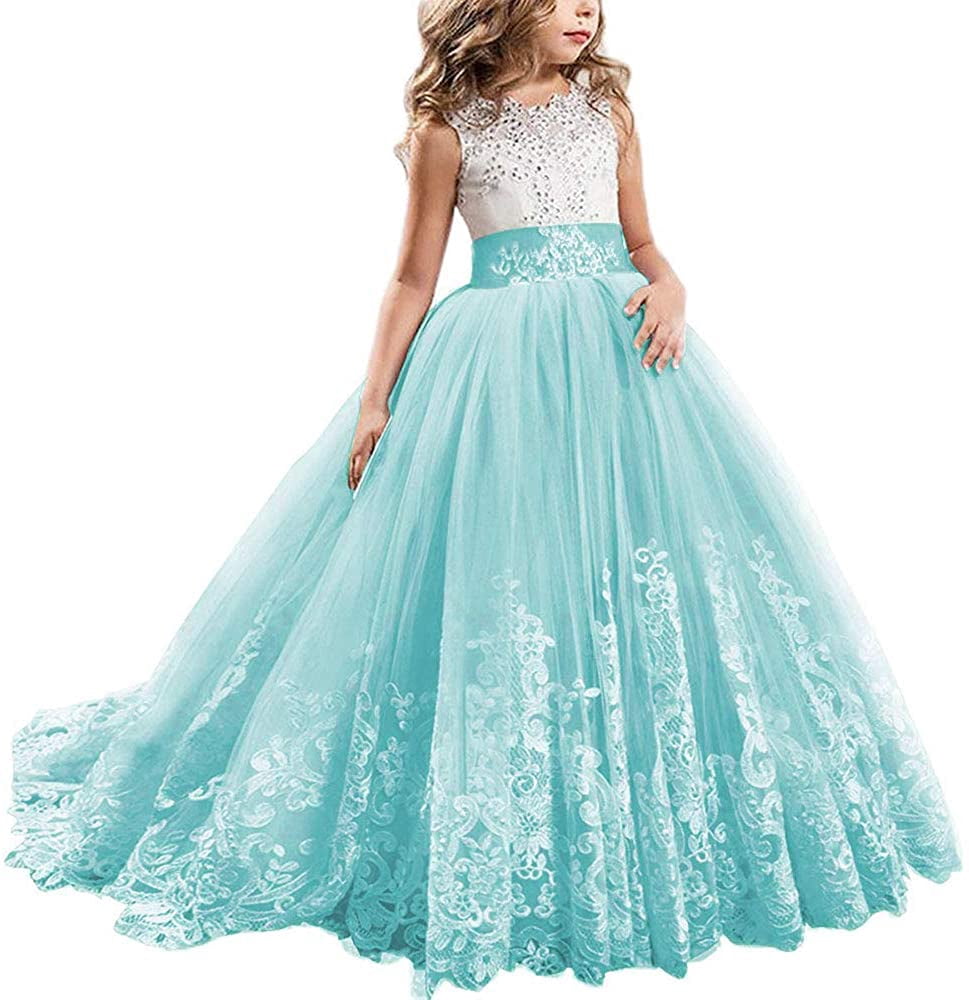 Princess Lace Long Trailing Gown Girls 