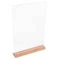 thumbnail image 5 of WORGEOUS 2pcs Clear Acrylic Sign Holder with Wood Base Display Stand Acrylic Photo Stand Acrylic Stand Holder Acrylic Sign Holder With Wood Base for Menus Flyers Photos, 5 of 8