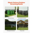 thumbnail image 6 of KFFKFF 3-Panel Outdoor Privacy Screen, 50 x 48 in Fence with 27.6 in Ground Stakes, Vinyl Enclosure for Pool Equipment, Trash Cans, and A/C Units, Black, 6 of 9