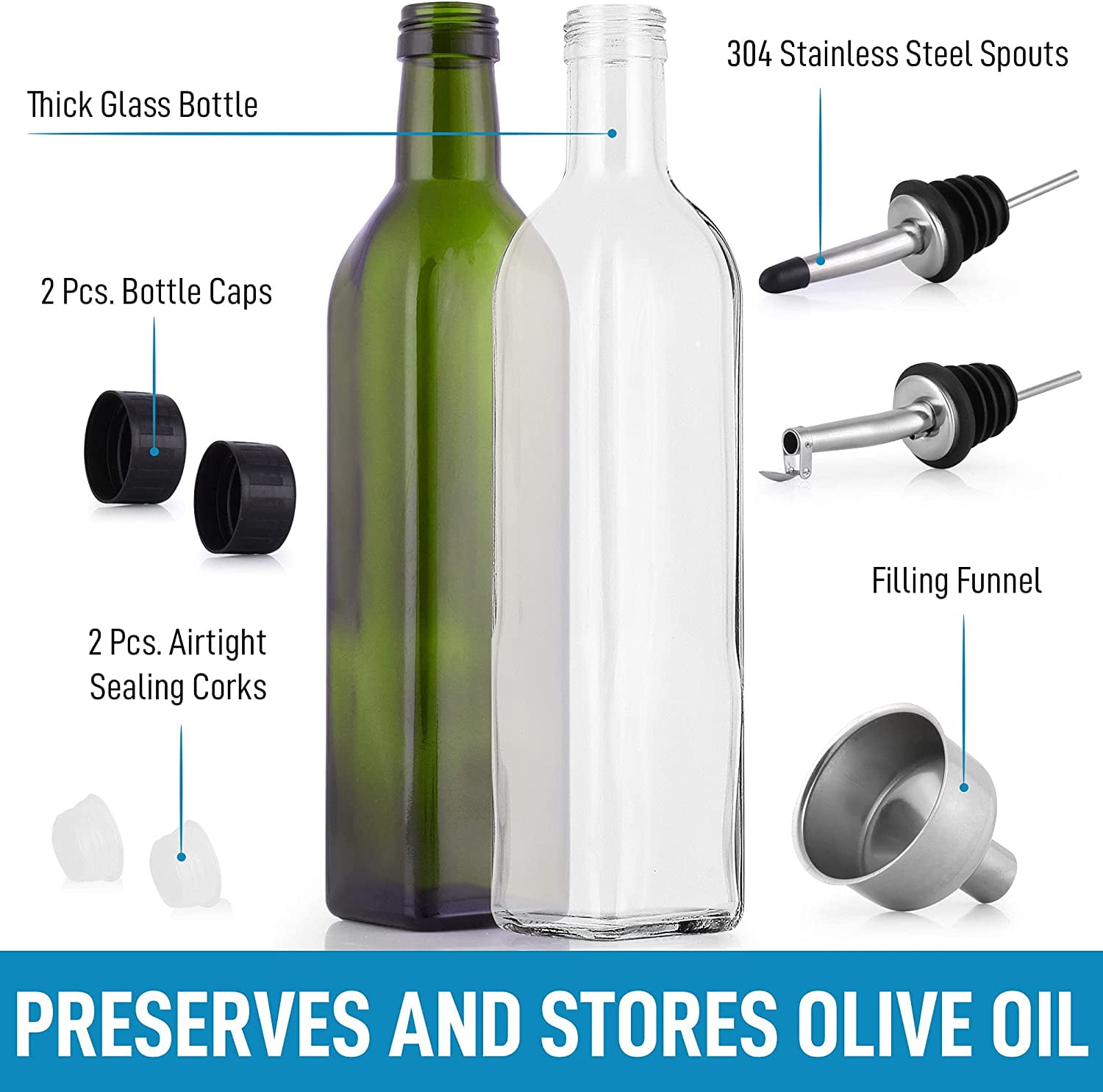 KITLAB Oil Dispenser Bottle, 17oz Olive Oil Dispenser Oil Sprayer, Clear  Glass Refillable Oil and Vi…See more KITLAB Oil Dispenser Bottle, 17oz  Olive