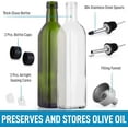 Zulay Kitchen 17oz Olive Oil Dispenser Set, Glass with Pour Spout, Funnel & Cork, 8pc, Clear