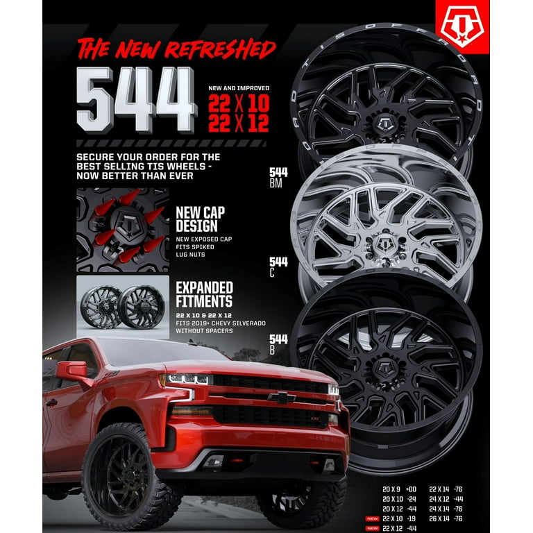 TIS 544C-2228144S 22X12 8X6.50 (-44) TIS 544C (HB 125.2)