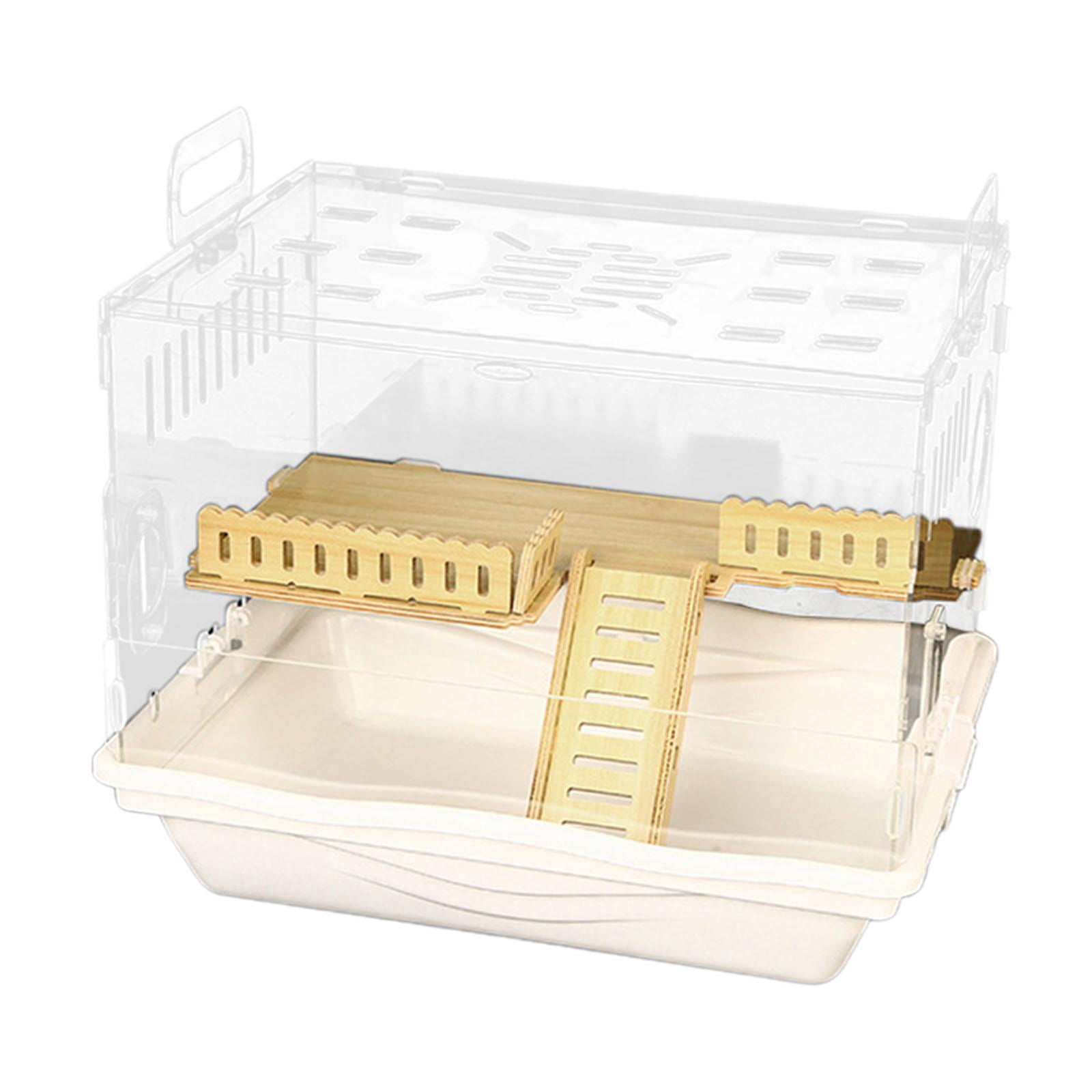 FITYLE Acrylic Hamster House, Small Animal House, Clear Living Playing Area Gerbils Acrylic Cage Small Animal Cage for Hamster Dwarf Ladder