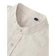 thumbnail image 2 of Youclos Men's Cotton Linen Long Sleeve Button Down Shirt, Casual Regular Fit, 2 of 6