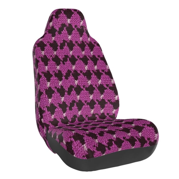 Car Seat Protection Cover 33×20.5in Easy To Install Elastic Anti Fouling Comprehensive Package For Car Suv Truck Magenta Houndstooth_1