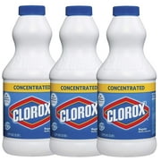Clorox Concentrated Liquid Bleach, Original - 3 Bottles x 887ml