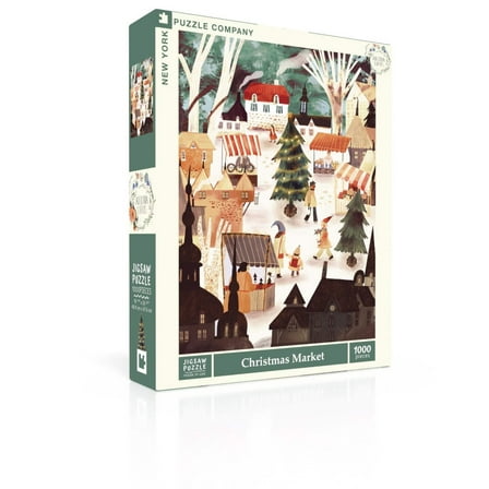 New York Puzzle Company Christmas Market 1000 Piece Jigsaw Puzzle