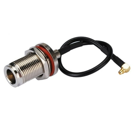 Bulkhead Plug - 15cm RF Coaxial Cable N Jack Bulkhead O-ring to MMCX Plug Right Angle Adapter Connector for RG174 2pcs