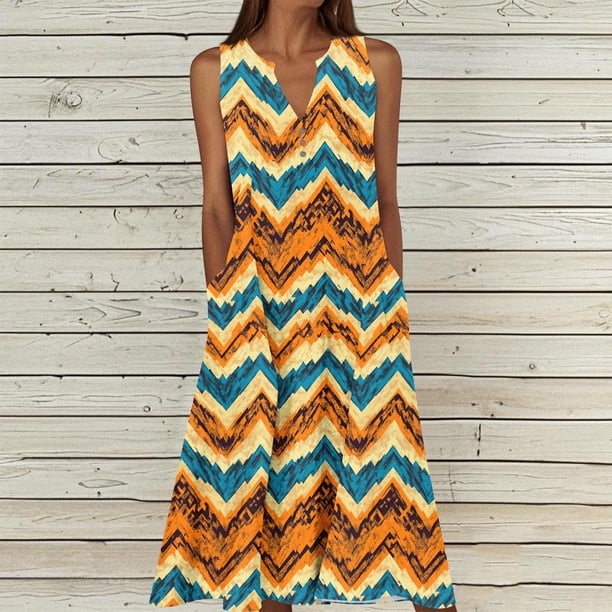 TaTaai Womens Sleeveless V Neck Casual Summer Dress Strap Design Loose Fit Maxi Long Dress Beach Vacation Sundress Gift