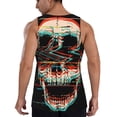 thumbnail image 3 of Fotbe Glitch Screaming Skull Pattern Men's Quick Dry Workout Tank Top Gym Muscle Tee Fitness Bodybuilding Sleeveless T Shirt Breathable Workout Shirt-Large, 3 of 9
