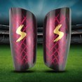 thumbnail image 4 of 1 par de espinilleras de fútbol profesional, equipo de protección para piernas, elástico transpirable (rojo) Tmvgtek Para Estrenar, 4 of 9