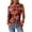 Floral Brown Orange, variant on PRETTYGARDEN Womens Long Sleeve Going Out Tops Fall Mesh Floral Blouses Slim Fitted Shirts Date Night Outfits