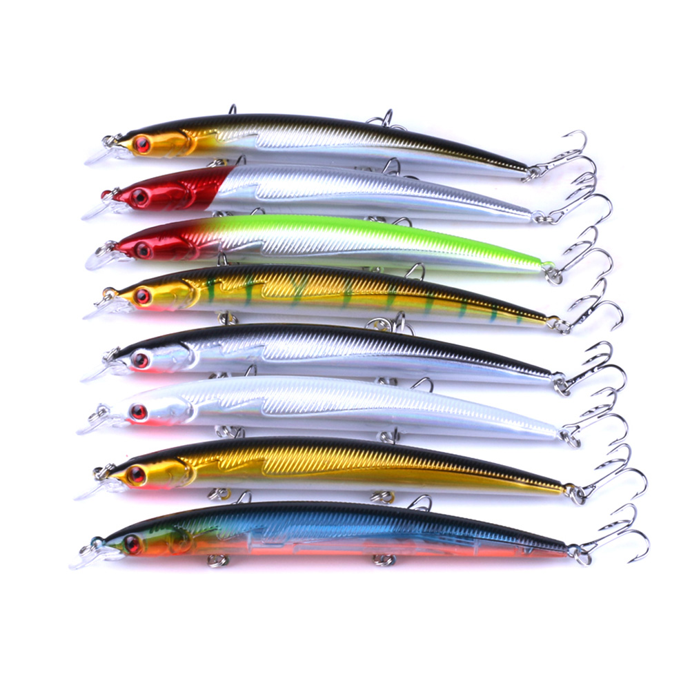 HENGJIA Fishing Deep Diving Fishing Lures Swimbait Large Sinking Minnow Lure Freshwater Jerkbait Lure 8Pcs/kit