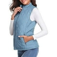 thumbnail image 4 of Chaleco de mujer con cuello alto Chalecos Chaleco acolchado Chaqueta ligera sin mangas con bolsillos con cremallera (L), 4 of 5