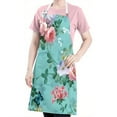 thumbnail image 5 of Pioneer Flower Floral Print Pattern Apron-Garden Aprons for Women with Pockets-Cotton Linen Waterproof Kitchen Cooking Gardening Aprons Adjustable for Kitchen,Cooking,BBQ and Salon 33x27 Inch, 5 of 7