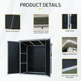 thumbnail image 3 of Garden Storage Shed, 5x3 FT Outdoor Storage Shed Waterproof Resin Cabinet with Lockable Doors for Bikes and Patio Furniture Black, Black Outdoor Storage Shed,Polypropylene Large Storage Shed, 3 of 8