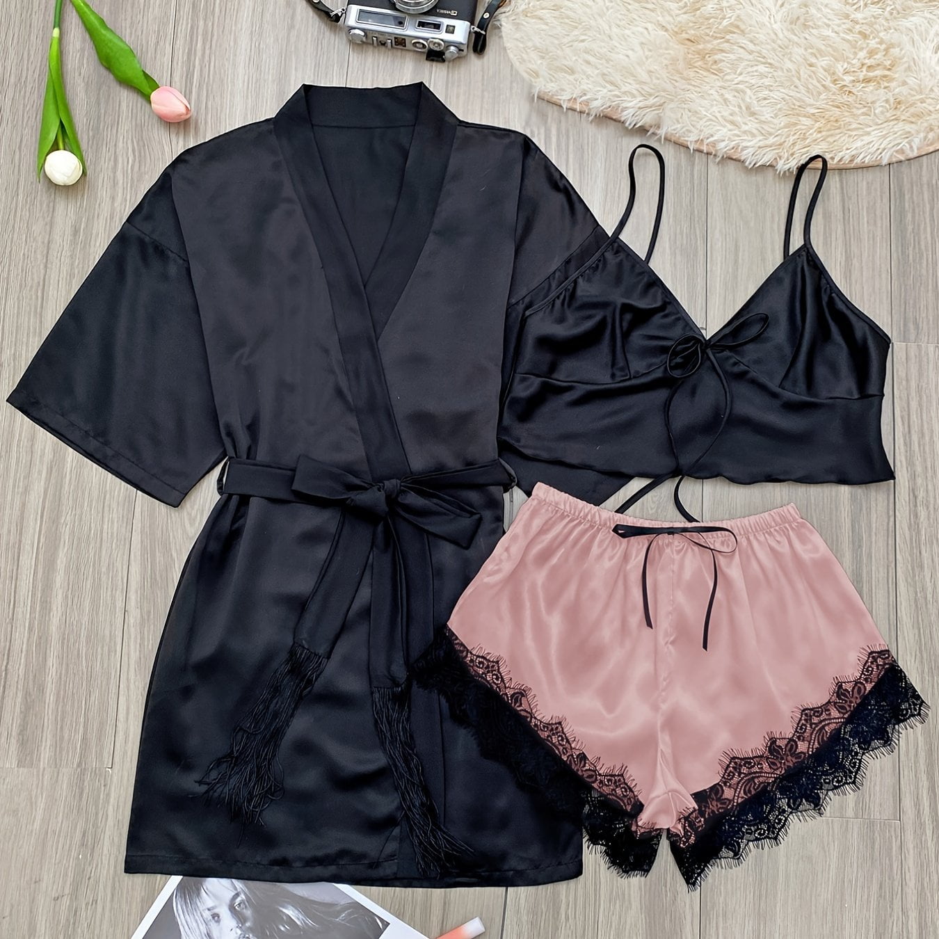 Sleepwear set with robe sale