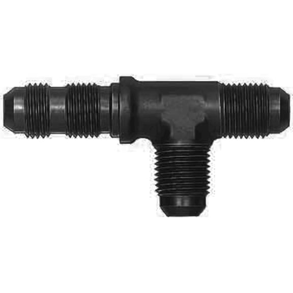 Aeroquip #3 Alum Bulkhead Run Tee Black