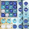 thumbnail image 1 of Juego de 16 adornos navideños de plástico irrompible | Bolas galvanizadas de pavo real con purpurina para decorar el árbol | Decoración para fiestas, bodas y festividades, 1 of 9