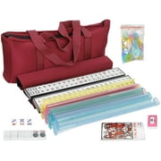 ZENSTYLE American Mah Jongg Mahjong 166 Tile Set with 4 All-in-One Rack/Pushers,Soft Bag