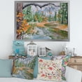 thumbnail image 3 of Designart 'Trees With River In Autumn Forest' Lake House Framed Art Print, 3 of 4