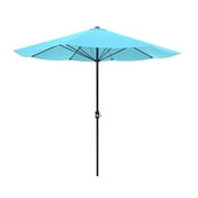 Barton 9 Ft Patio Umbrella Round Sunshade Outdoor Canopy Backyard Tilt And Hand Crank Aqua Walmart Com Walmart Com