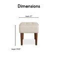 thumbnail image 2 of Elle Decor Aria Square Tufted Stool Antique Ivory, 2 of 5