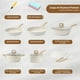 thumbnail image 2 of 18 Piezas Juego de Sartenes - Bateria de Cocina Sartenes Antiadherentes con Tapa de Cristal, Ollas de Cocina para Placas de Inducción y Gas, Sartenes Minimalistas (Beige), 2 of 7