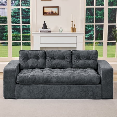 3-Seater Sofa Boneless Couch with Tufted Button Design 2 in 1 Comfy Cloud Couch Oversized Sofa for Living Room Bedroom Apartment or Office