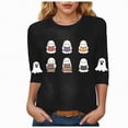 thumbnail image 2 of Towmus Womens Plus Size Blouses 3/4 Sleeve Crew Neck Halloween Graphic Tops Casual Graphic Dressy Shirts, 2 of 6