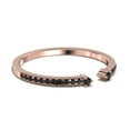 thumbnail image 3 of 0.26ct Round Black Diamond Moissanite Open Cap Wedding Band 18K Rose Gold Over Silver, 3 of 4