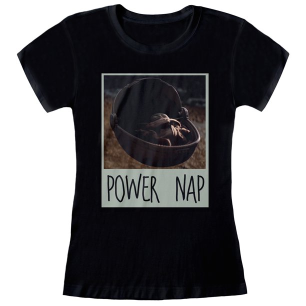 Star Wars: The Mandalorian - Camiseta Modelo Power Nap para Mujer (Negro)