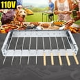 thumbnail image 2 of Automatic Silver 10 Holes Electric Grill Barbeque Shelf for Outdoor Garden Cooking Camping, 2 of 12