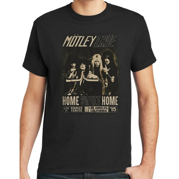 Motley Crue HOME SWEET HOME L.A. Mens Black T-shirt, 4XL Black
