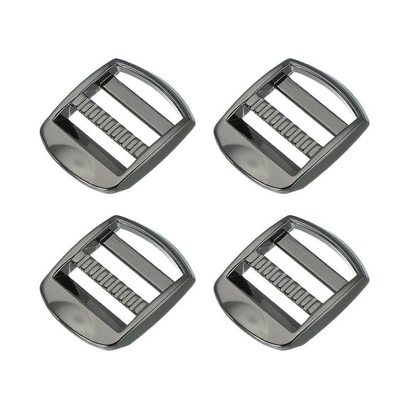 Uxcell Ladder Lock Buckle Slide Zinc Alloy Adjustable Webbing Strap Release Buckles 3/4", Black-Gray, 4 Pack
