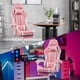 thumbnail image 3 of GTRACING Leather Ergonomics Gaming Chair Adjustable Height Reclining Office Chair My Lux Decor Round, 3 of 10