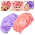 thumbnail image 2 of 2Pcs Bathing Caps Satin Bonnets Hair Bonnets for Sleeping Comfortable Shower Hats Bath Caps, 2 of 8