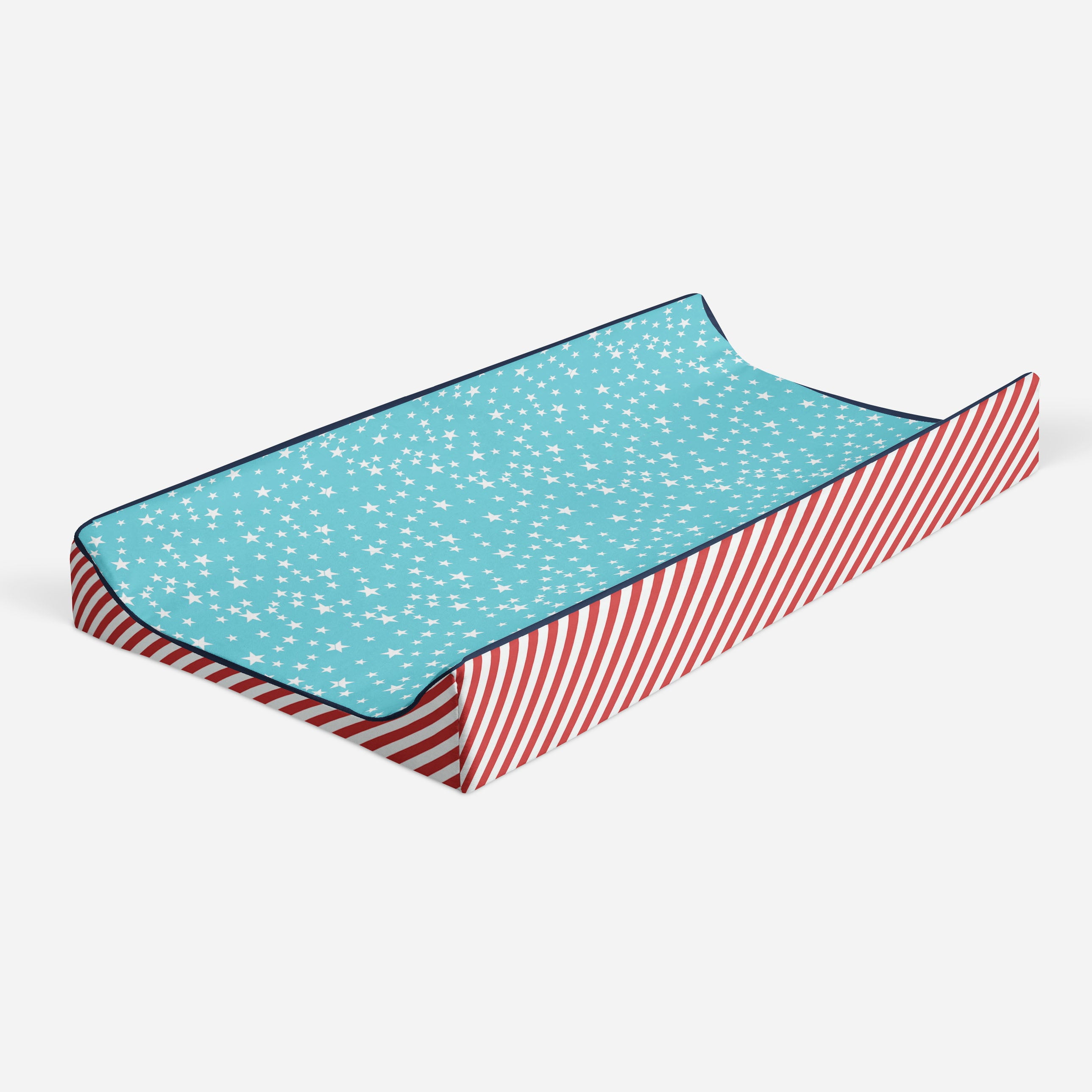 Bacati - Airspace Aqua/Red/Orange/Green/Navy Boys Quilted Changing Pad Cover