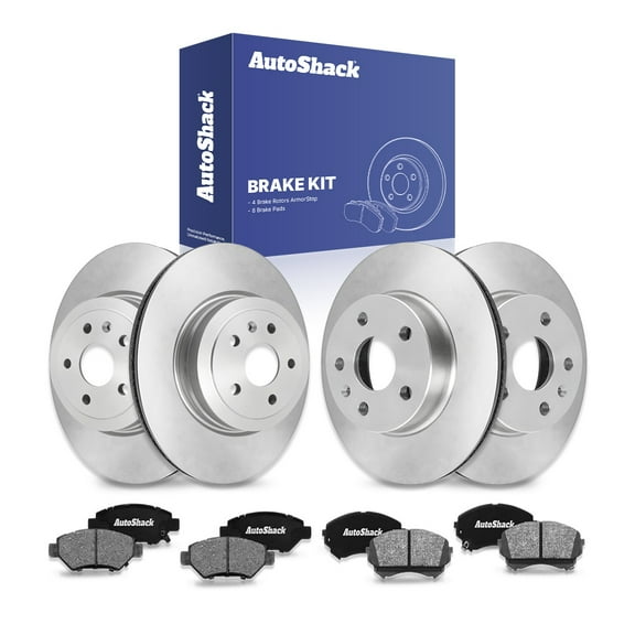 AutoShack Front Vented & Rear Vented Coated Brake Rotors   Ceramic Pads 12-PC Brake Kit Replacement for 2014 Cadillac CTS ArmorStop