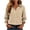 01-Khaki, variant on JSheng Women's Polka Dot Button Down Shirt Lapel Collar 3/4 Sleeve Ruffle Cuff Casual Top 01-Army Green L