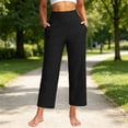 thumbnail image 4 of Womens Stretch Work Pants for Office, High Rise Straight Leg Trousers with Pockets, Wrinkle-Free Business Casual Bottom for Women, 4 of 6