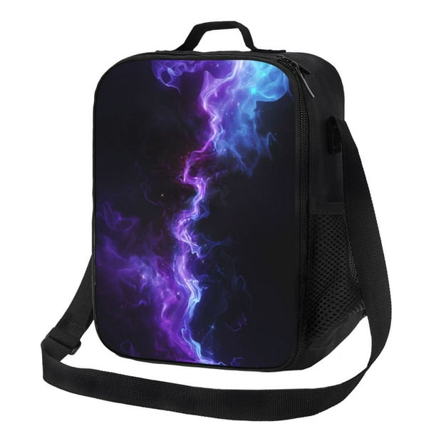 Disketp Purple And Blue Nebula Bolsa Térmica Estampada para Almuerzo, Lonchera para Hombres y Mujeres Adultos
