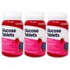 3 Pack - LEADER Glucose Tablets, Energy and Blood Sugar Support, Raspberry Flavor, 50 Chewable Tablets