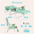 thumbnail image 5 of Ostrich The Deluxe 3N1 Lightweight Outdoor Beach Lounge Chair w/Footrest, Teal, 5 of 12