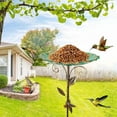 thumbnail image 4 of WKSCLPAI Metal Bird Bath Stand for Outdoors Garden,Bird Feeder with Pole,Retro Wrought Iron Standing Birdbath with 5-Prong Base,Multifunctional Feeder Station, 4 of 7