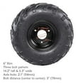 thumbnail image 6 of 145/70-6 Tubeless Wheel Tire with 6'' Rim 3 Bolt Pattern for 50cc 70cc 90cc 110cc 125cc ATV Go Kart UTV Quad Bike 4 Wheelers (1), 6 of 6